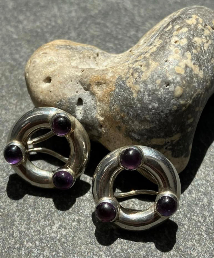 Vintage sterling silver and amethyst earrings 1997