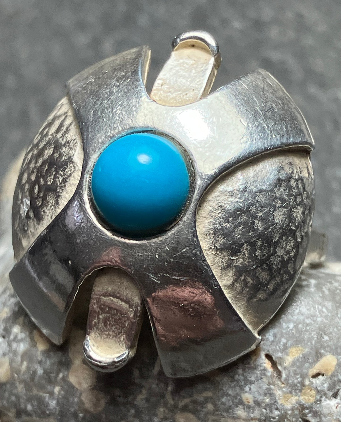 Vintage handmade artisan sterling silver ring.