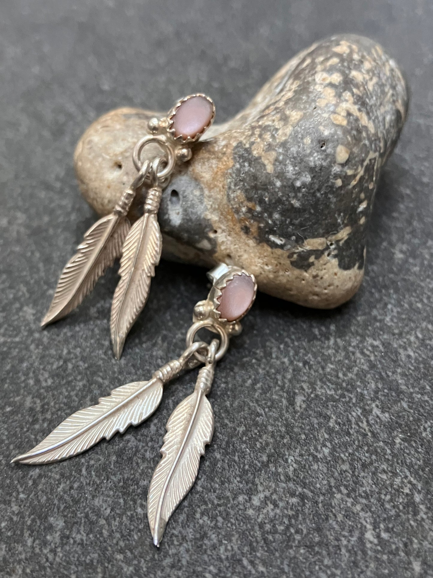 Vintage sterling silver Native American earrings.