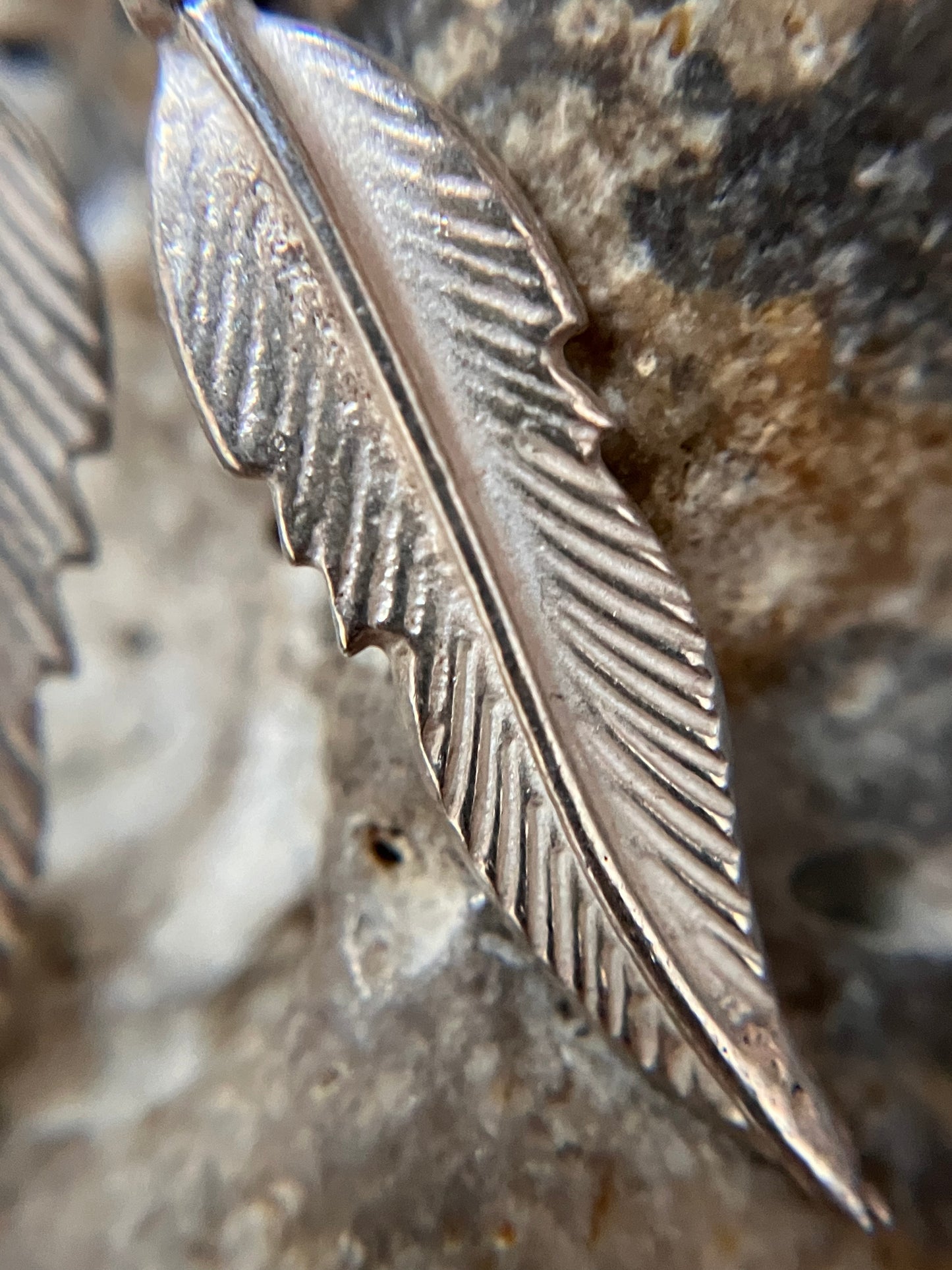 Vintage sterling silver Native American earrings.