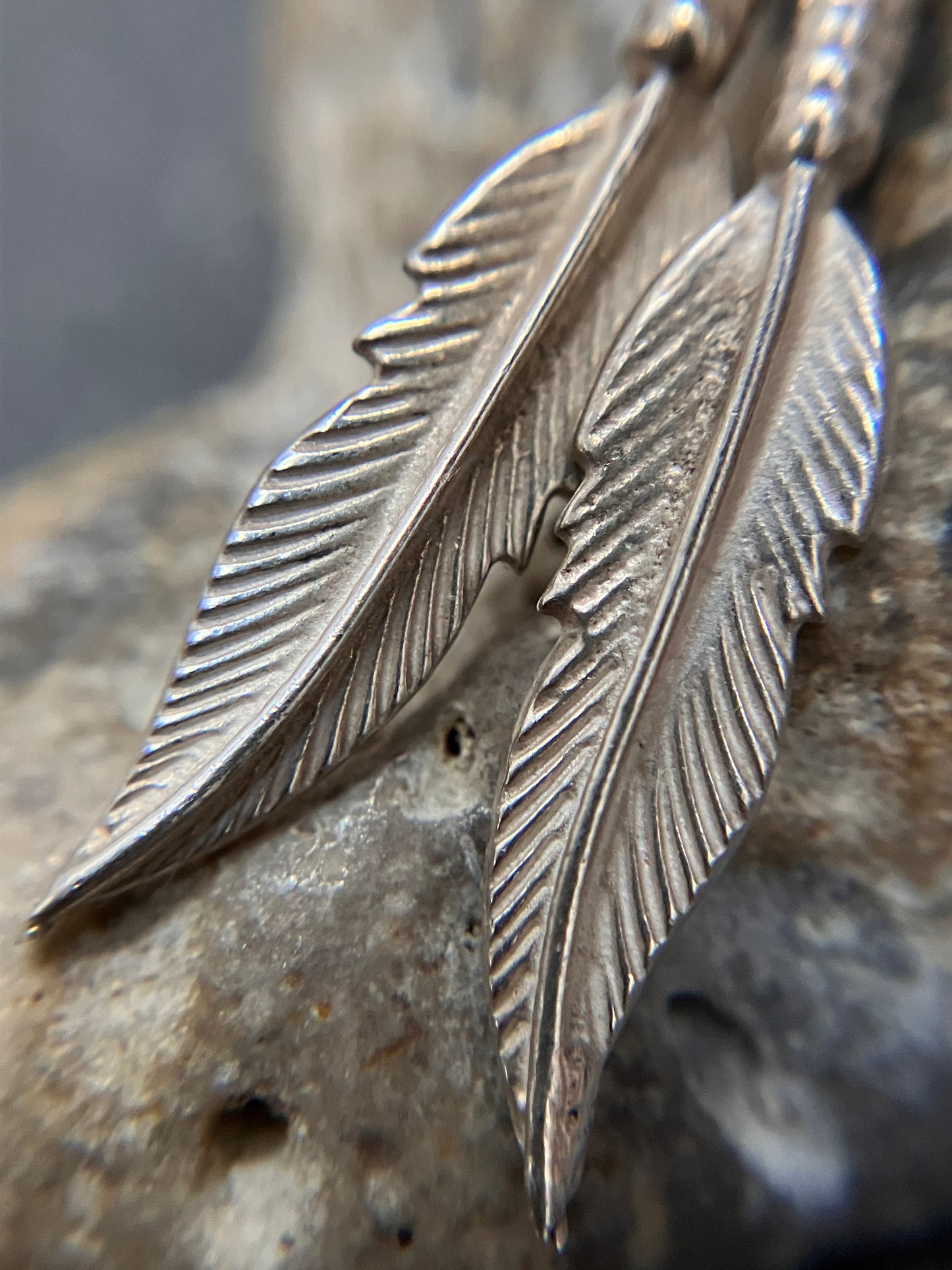 Vintage sterling silver Native American earrings.