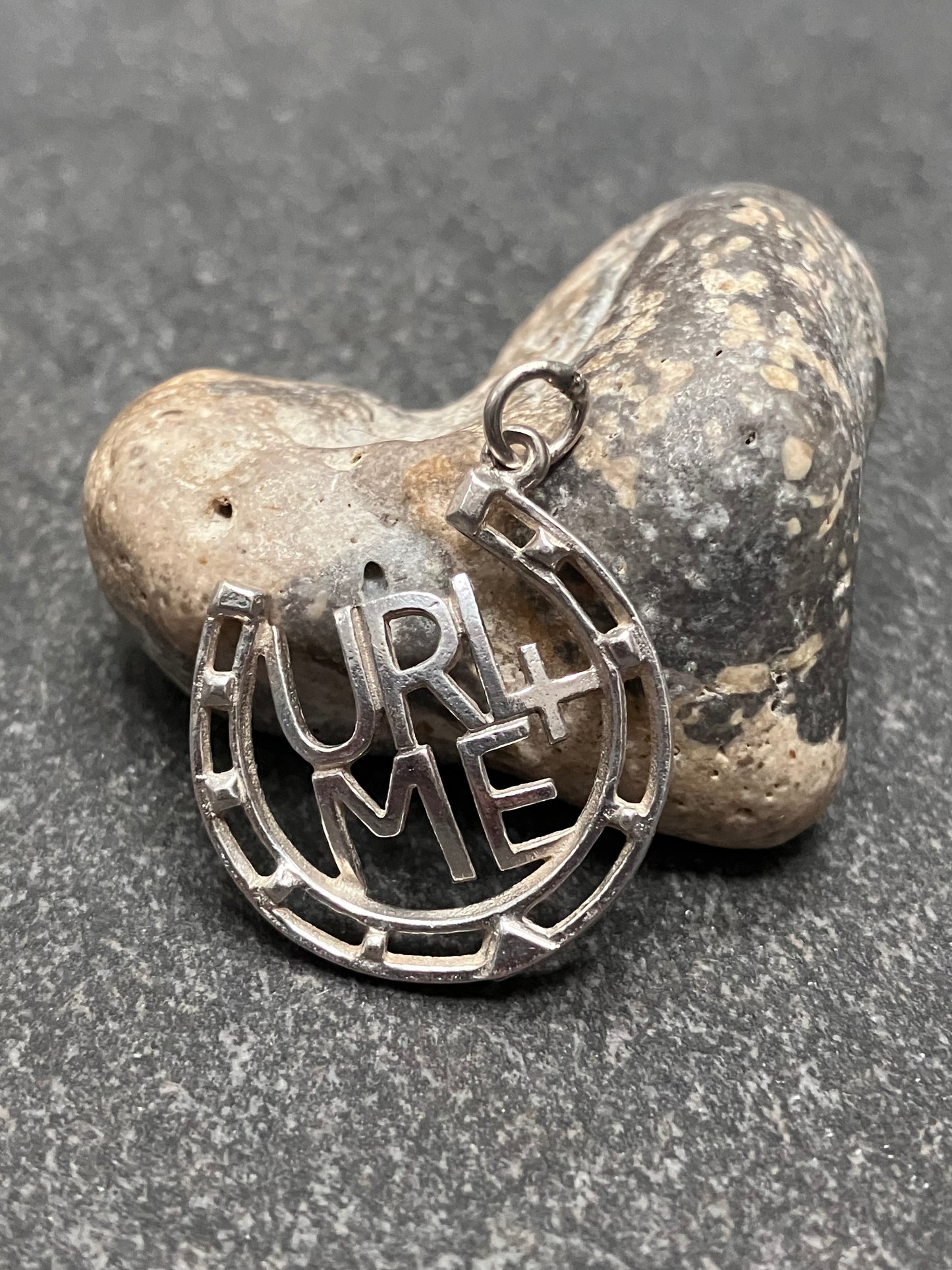 Really fun UR4 ME vintage sterling silver pendant, circa 1980’s piece.