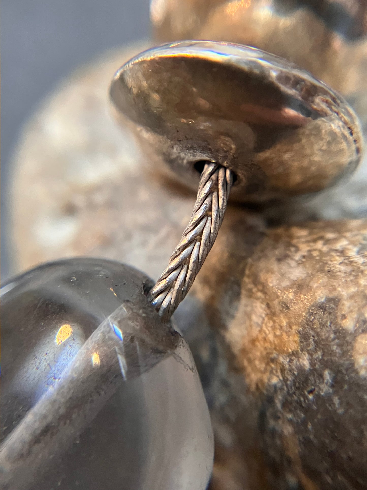 Spectacular statement Tibetan vintage sterling silver and natural rock crystal necklace.