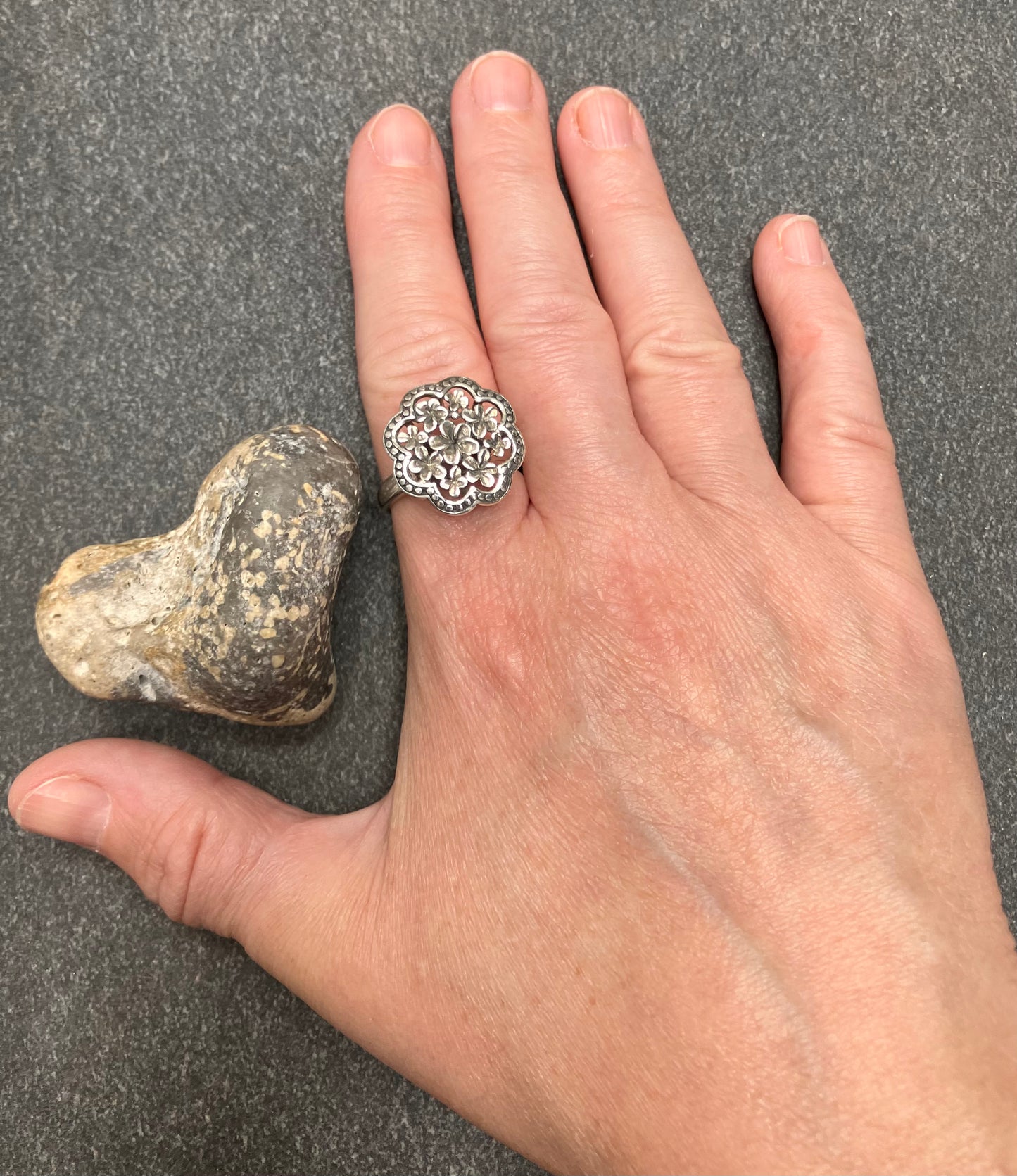 vintage sterling silver cow parsley ring