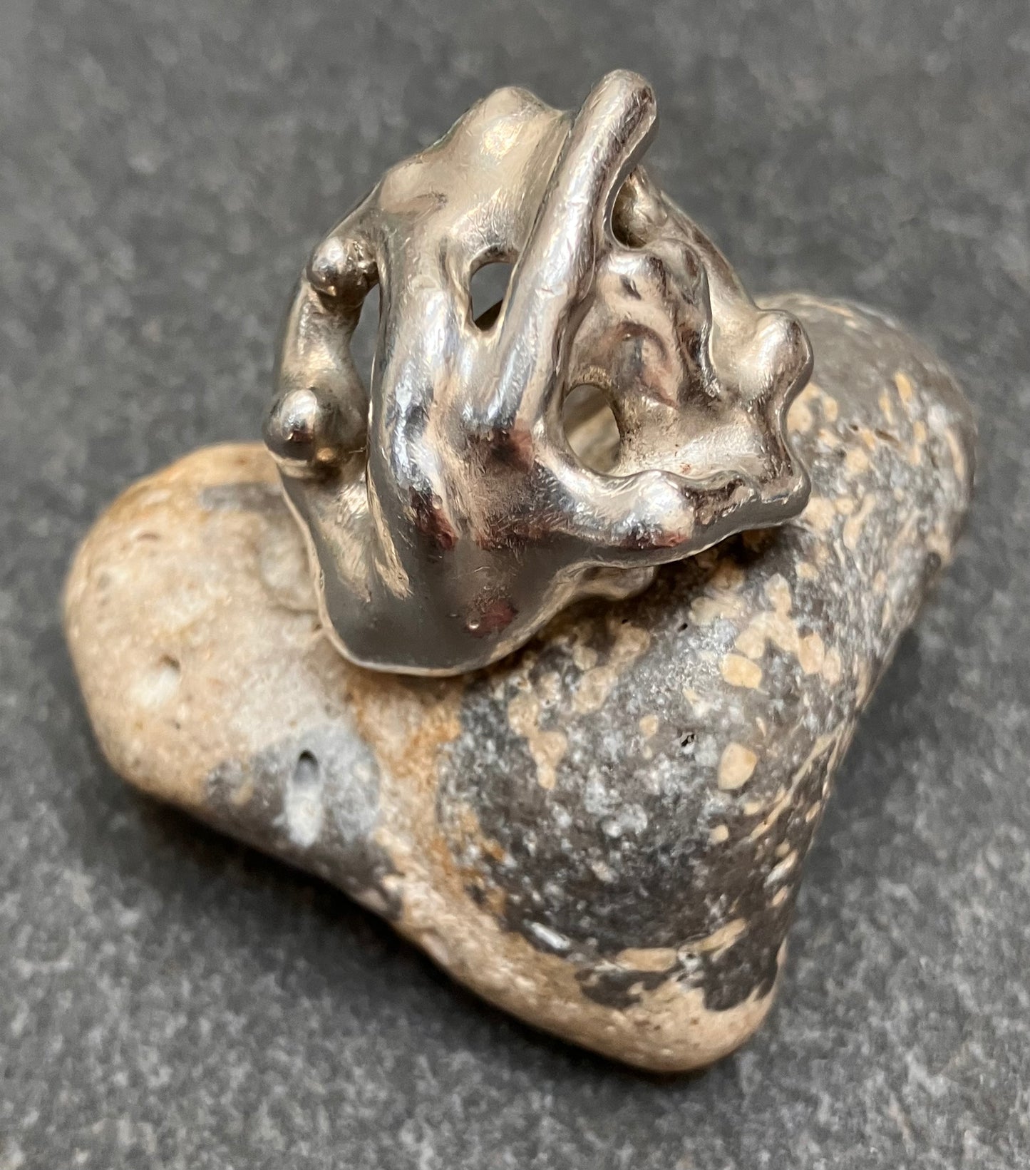 Amazing statement heavy vintage sterling silver ring