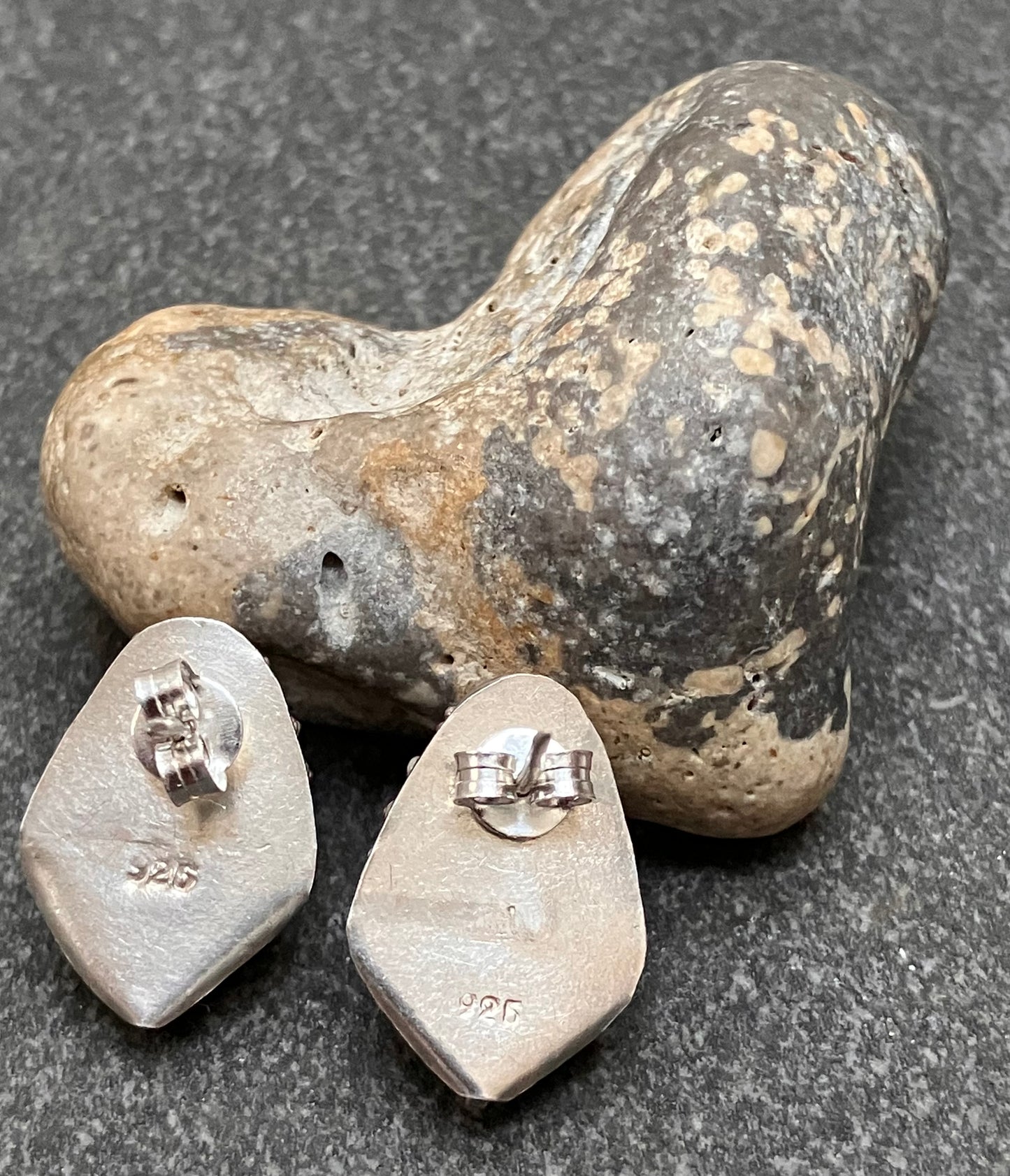 Vintage sterling silver and copper earrings.