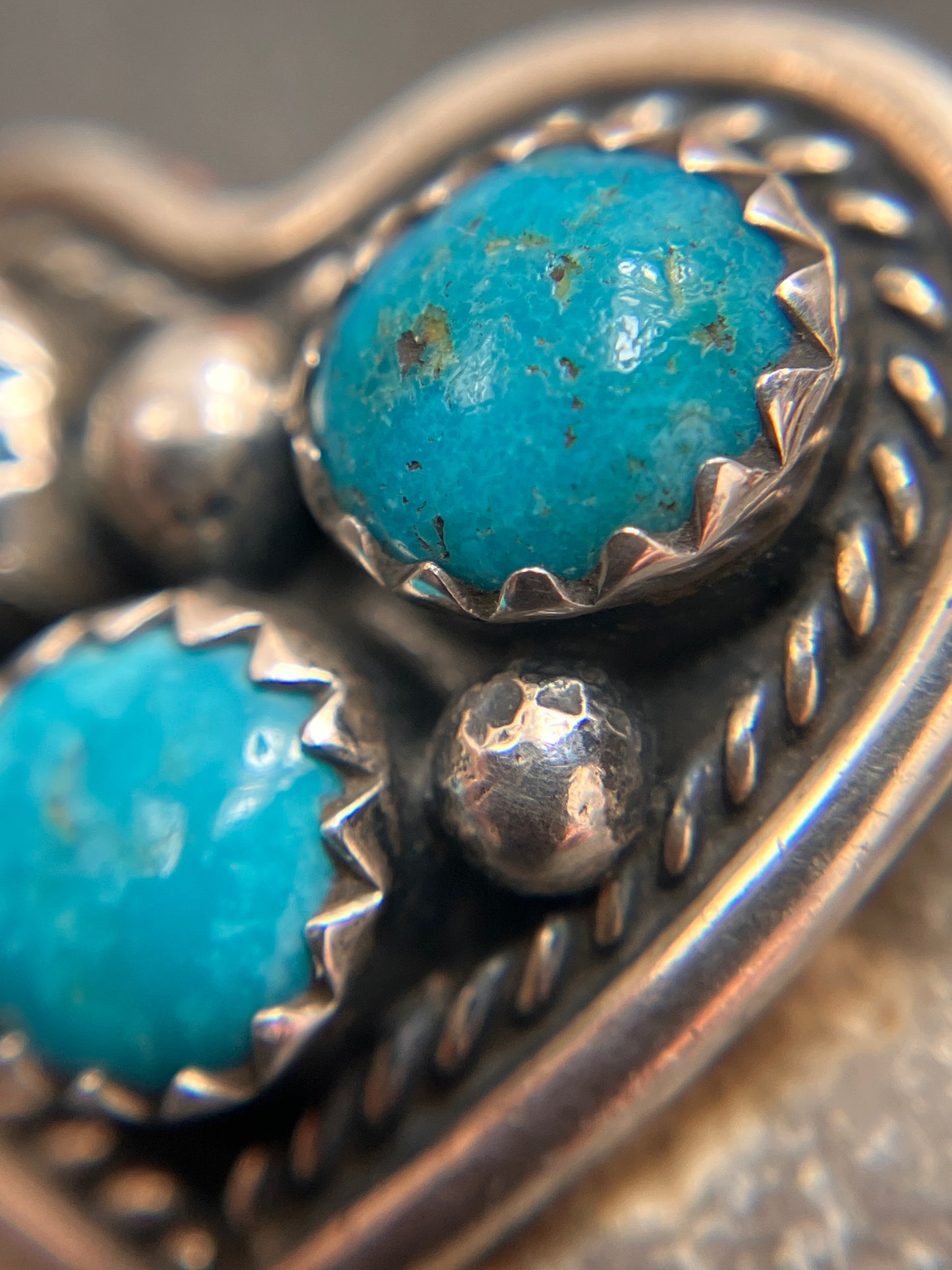 Vintage sterling Native American Zuni heart earrings