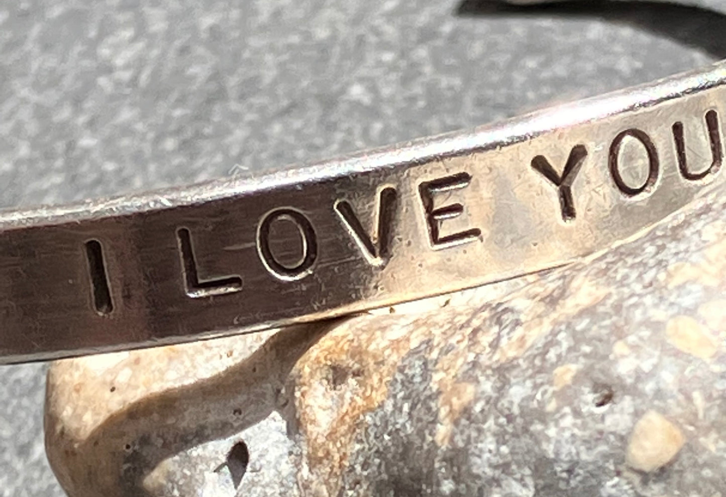 Vintage sterling silver ‘I love you’ bangle