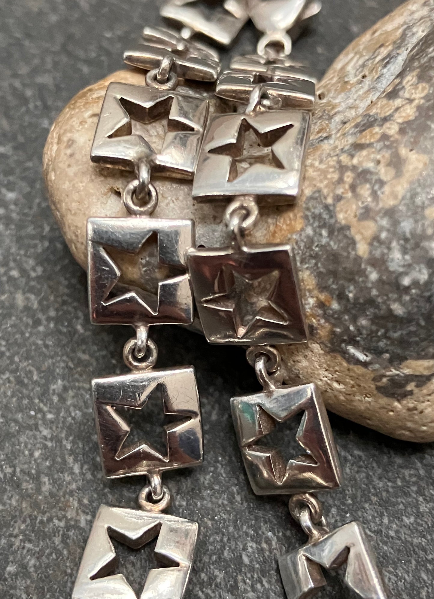 Fantastic vintage sterling star silver bracelet