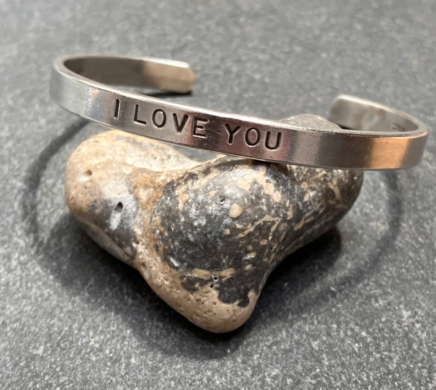 Vintage sterling silver ‘I love you’ bangle