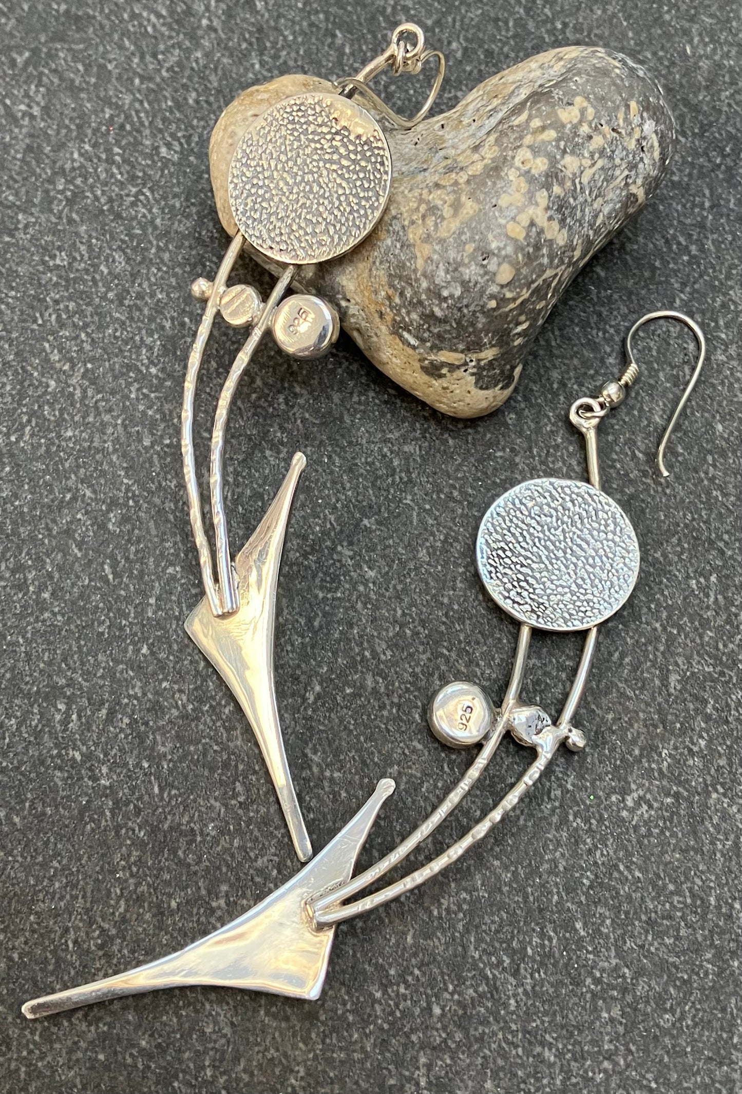 Artisan vintage sterling silver earrings