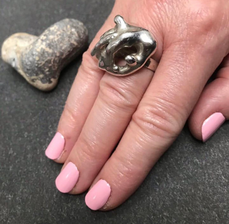 Amazing statement heavy vintage sterling silver ring