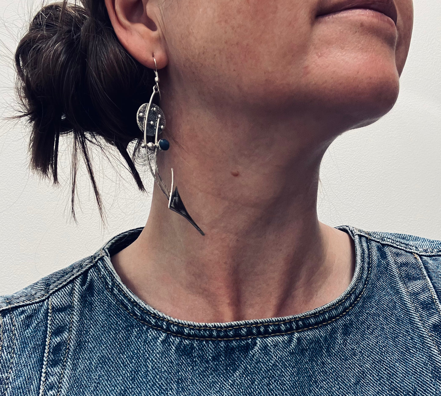 Artisan vintage sterling silver earrings