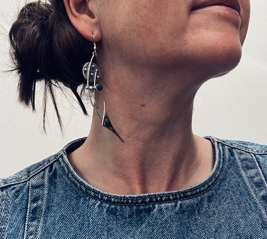Artisan vintage sterling silver earrings