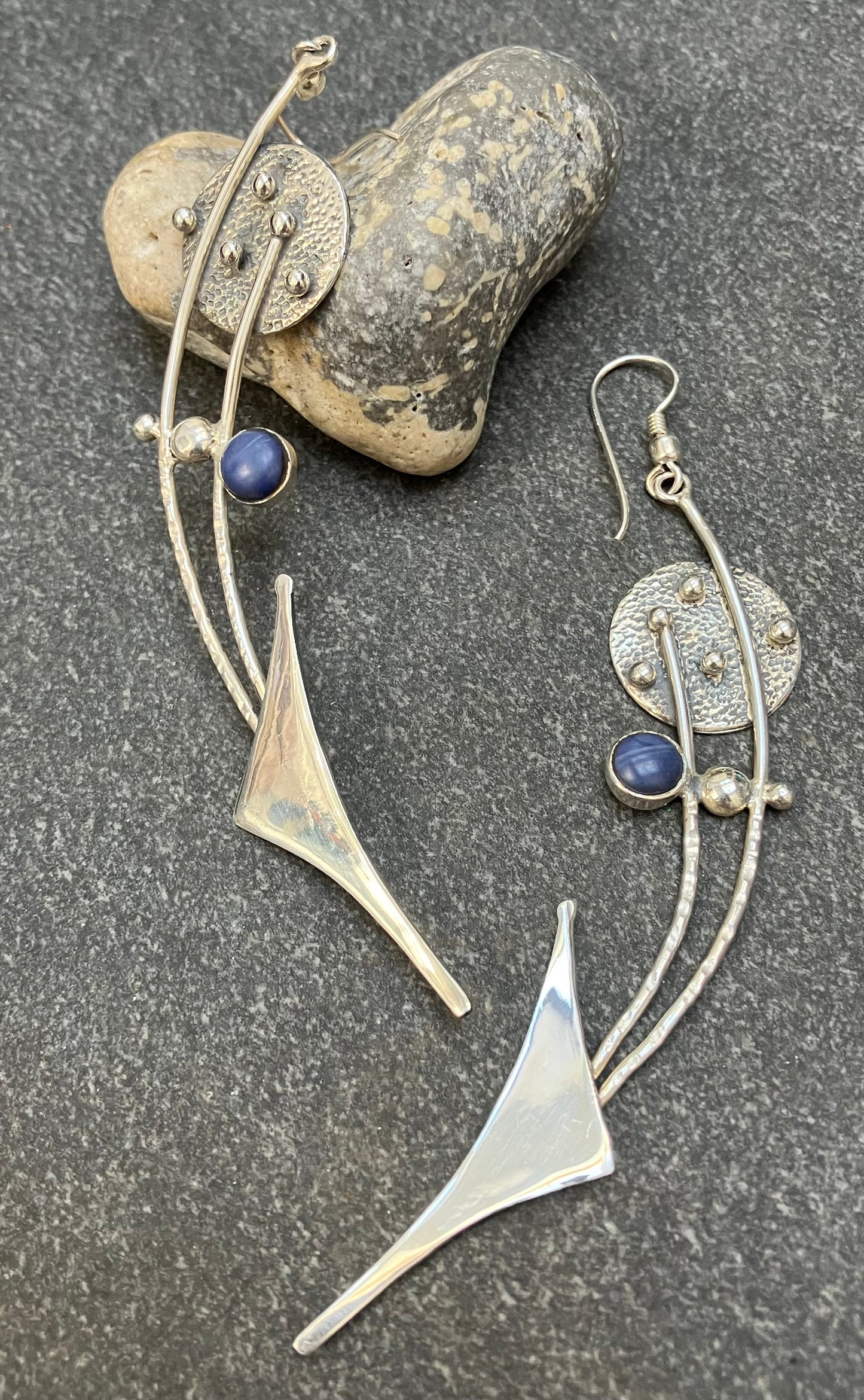 Artisan vintage sterling silver earrings